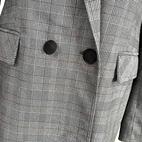 NWOT Houndstooth Check oversized Blazer Red Lining, size 10 - Picture 3 of 9
